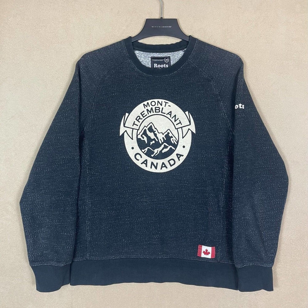 Roots Graphic Pullover Sweatshirt Mens S‎ Black Round Neck